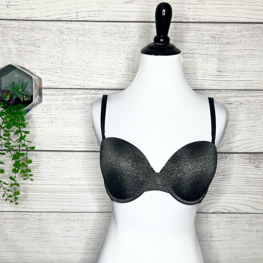 Victoria’s Secret Grey & Black MultiWay Bra Size 34D Lightly Lined T-Shirt Bra